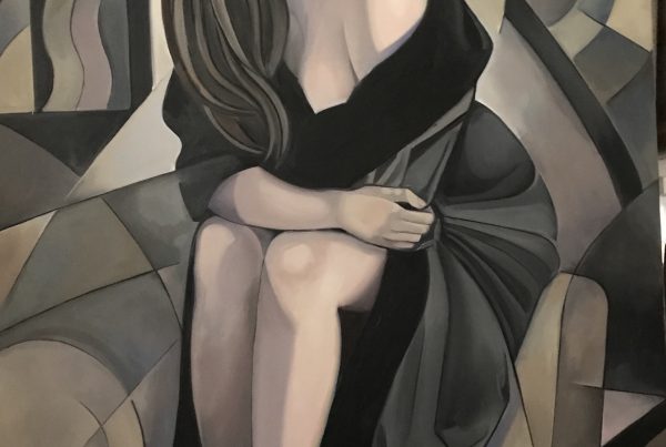 Girl in Black Robe 65 x 100 cm